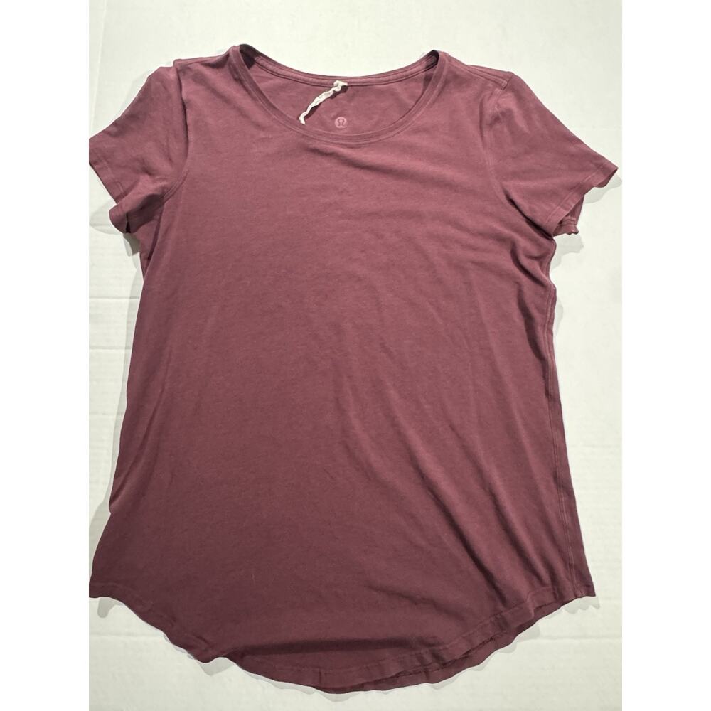 Lululemon Women's Solid Purple Crew Neck Short Sleeve Stretch Pullover T-Shirt - Picture 3 of 5